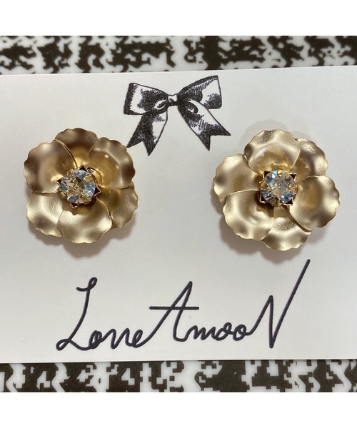 tone（トーン）の「【LoveAmooN】crystalmoonlight flower(MA)（ピアス（両耳用）・レディース・ゴールド・FREE）」の3枚目の写真