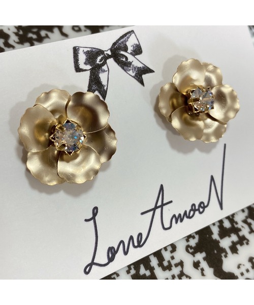 tone（トーン）の「【LoveAmooN】crystalmoonlight flower(MA)（ピアス（両耳用）・レディース・ゴールド・FREE）」の4枚目の写真