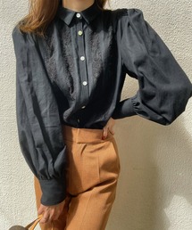 LACE DOCKING GATHER BLOUSE