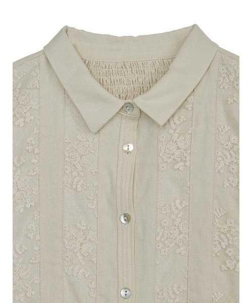 Ameri(アメリ)の「LACE DOCKING GATHER BLOUSE(シャツ/ブラウス・レディース・ブラック/ブルー/アイボリー・FREE)」の5枚目の写真