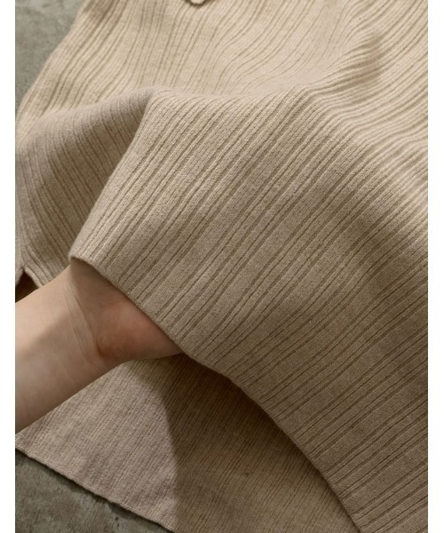 Re:EDIT（リエディ）の「付け襟×ランダムリブニットトップス（ニット/セーター・レディース・ブラック/ベージュ/モカ・MEDIUM/LARGE）」の9枚目の写真