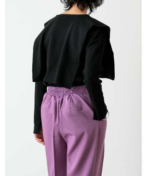 Re:EDIT（リエディ）の「付け襟×ランダムリブニットトップス（ニット/セーター・レディース・ブラック/ベージュ/モカ・MEDIUM/LARGE）」の18枚目の写真