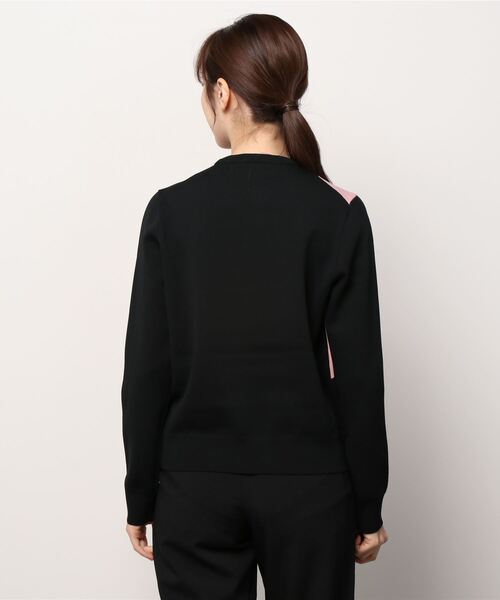 FRED PERRY(フレッドペリー)の「Colour Block Knitwear(ニット/セーター・レディース・ホワイト/ブラック・10)」の3枚目の写真