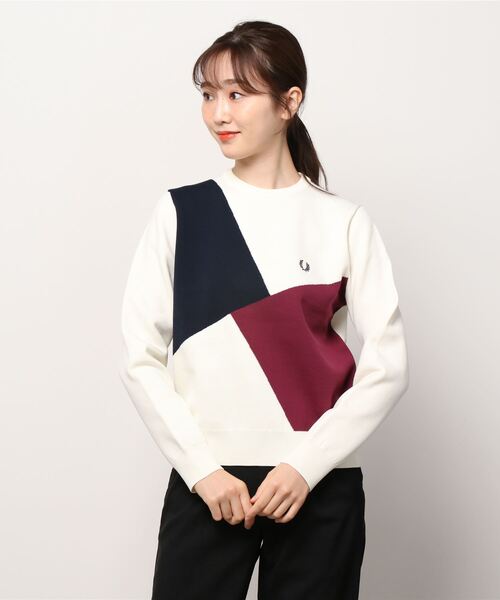 FRED PERRY(フレッドペリー)の「Colour Block Knitwear(ニット/セーター・レディース・ホワイト/ブラック・10)」の9枚目の写真