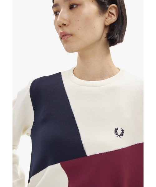 FRED PERRY(フレッドペリー)の「Colour Block Knitwear(ニット/セーター・レディース・ホワイト/ブラック・10)」の7枚目の写真