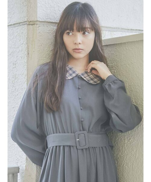 merry jenny（メリージェニー）の「スカラップカラーワンピース（ワンピース・レディース・ダークグリーン/ベージュ/ブルー・FREE）」の9枚目の写真