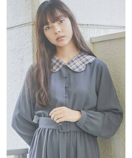 merry jenny（メリージェニー）の「スカラップカラーワンピース（ワンピース・レディース・ダークグリーン/ベージュ/ブルー・FREE）」の10枚目の写真