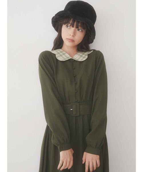 merry jenny（メリージェニー）の「スカラップカラーワンピース（ワンピース・レディース・ダークグリーン/ベージュ/ブルー・FREE）」の15枚目の写真