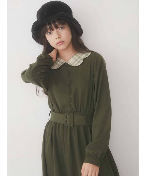 merry jenny（メリージェニー）の「スカラップカラーワンピース（ワンピース・レディース・ダークグリーン/ベージュ/ブルー・FREE）」の17枚目の写真