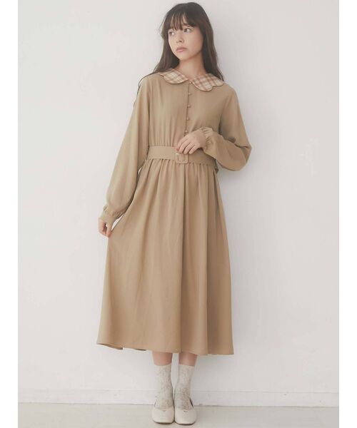 merry jenny（メリージェニー）の「スカラップカラーワンピース（ワンピース・レディース・ダークグリーン/ベージュ/ブルー・FREE）」の18枚目の写真