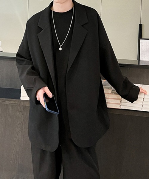 aimoha（アイモハ）の「【aimoha Men's】 薄手テーラードジャケット (OG)【セットアップ対応】 (LR)（テーラードジャケット・メンズ・ブラック/チョコ/ベージュ/ダークグレー/ダークブラウン/ブルー/レッド・MEDIUM/LARGE/X-LARGE/XX-LARGE）」の20枚目の写真