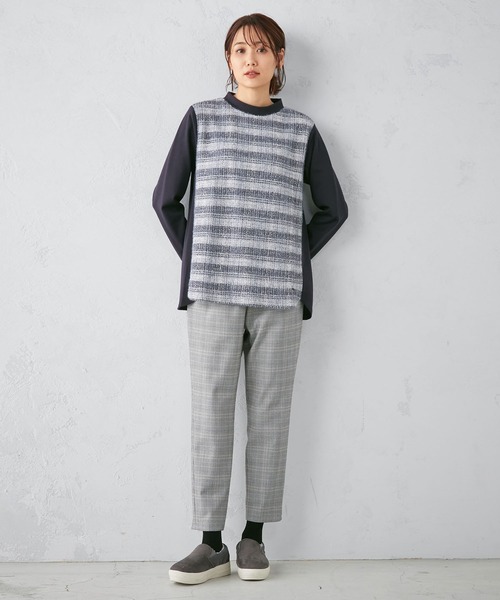 DECOY SINCE 1981(デコイシンスイチキュウハチイチ)の「フロントチェックプルオーバー(Tシャツ/カットソー・レディース・ブラック/ベージュ/ブルー・LL/M/L)」の4枚目の写真