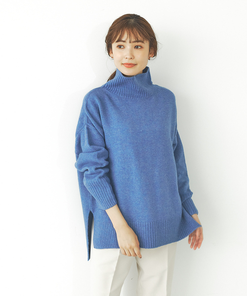 abahouse mavie(アバハウスマヴィ)の「ストレッチ混ふわタートルネック(ニット/セーター・レディース・ライトブルー/アイボリー/ダークベージュ/ラベンダー/ブラック/ブラウン系その他・フリー)」の5枚目の写真