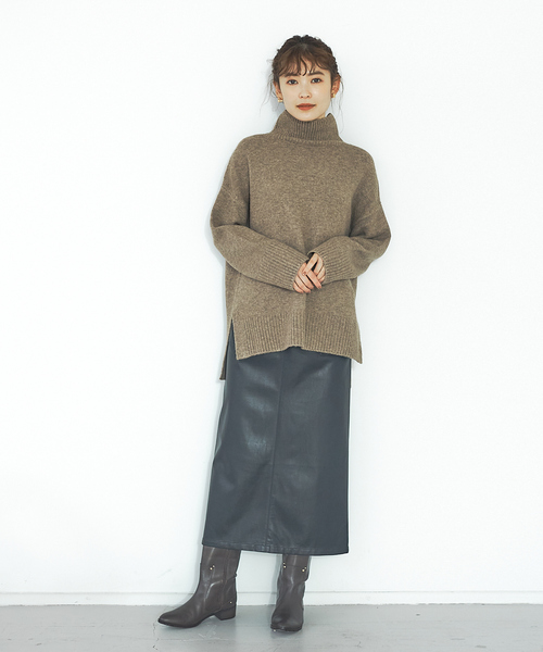 abahouse mavie(アバハウスマヴィ)の「ストレッチ混ふわタートルネック(ニット/セーター・レディース・ライトブルー/アイボリー/ダークベージュ/ラベンダー/ブラック/ブラウン系その他・フリー)」の22枚目の写真