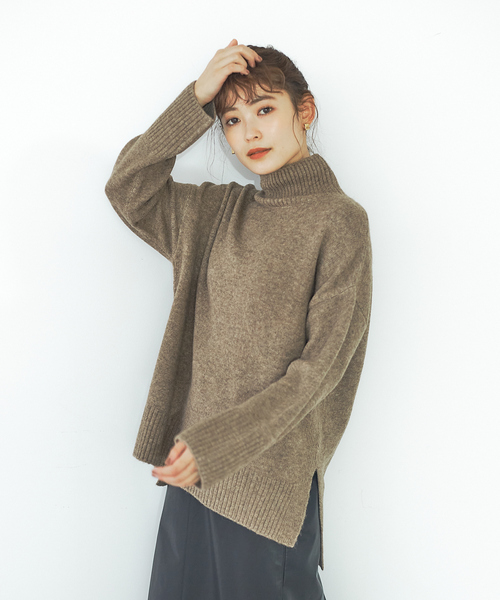 abahouse mavie(アバハウスマヴィ)の「ストレッチ混ふわタートルネック(ニット/セーター・レディース・ライトブルー/アイボリー/ダークベージュ/ラベンダー/ブラック/ブラウン系その他・フリー)」の19枚目の写真