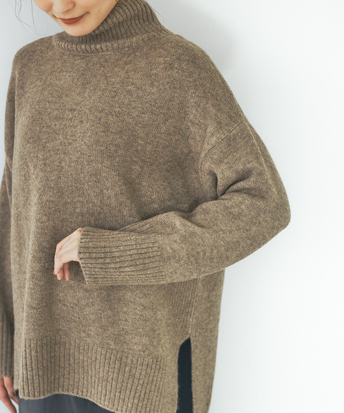 abahouse mavie(アバハウスマヴィ)の「ストレッチ混ふわタートルネック(ニット/セーター・レディース・ライトブルー/アイボリー/ダークベージュ/ラベンダー/ブラック/ブラウン系その他・フリー)」の14枚目の写真