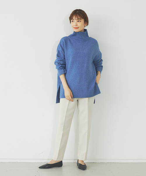 abahouse mavie(アバハウスマヴィ)の「ストレッチ混ふわタートルネック(ニット/セーター・レディース・ライトブルー/アイボリー/ダークベージュ/ラベンダー/ブラック/ブラウン系その他・フリー)」の11枚目の写真