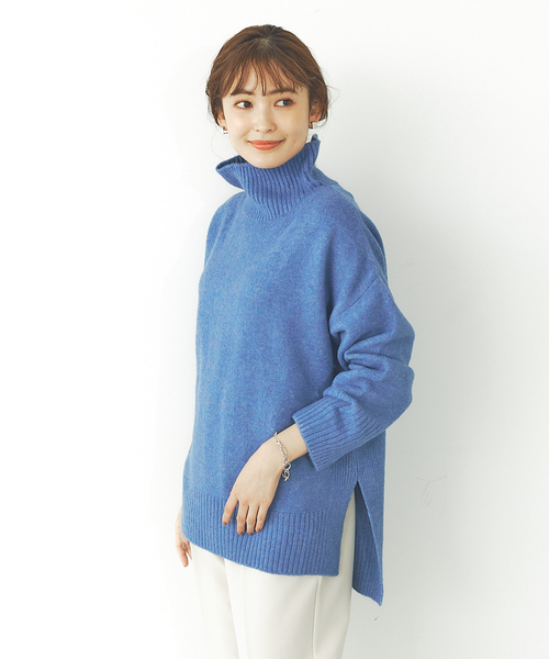 abahouse mavie(アバハウスマヴィ)の「ストレッチ混ふわタートルネック(ニット/セーター・レディース・ライトブルー/アイボリー/ダークベージュ/ラベンダー/ブラック/ブラウン系その他・フリー)」の9枚目の写真