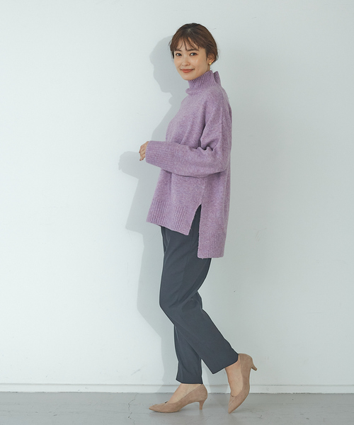 abahouse mavie(アバハウスマヴィ)の「ストレッチ混ふわタートルネック(ニット/セーター・レディース・ライトブルー/アイボリー/ダークベージュ/ラベンダー/ブラック/ブラウン系その他・フリー)」の21枚目の写真