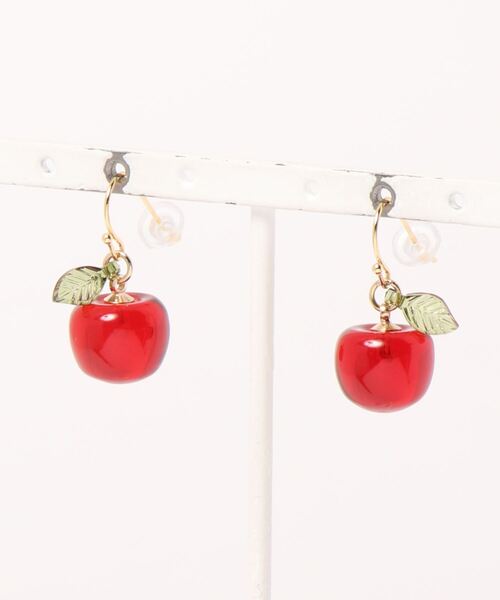 tone（トーン）の「【Arivenalice】ころんと可愛いりんごのピアス(MA)（ピアス（両耳用）・レディース・レッド・FREE）」の5枚目の写真