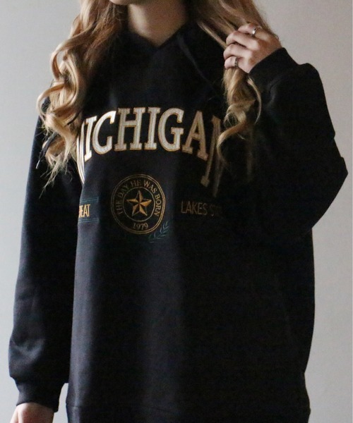 one way(ワンウェイ)の「【oneway Jeans】MICHIGAN刺繍ロゴパーカー(パーカー・メンズ・ブラック/ベージュ/レッド/ブルー/グリーン・FREE)」の19枚目の写真