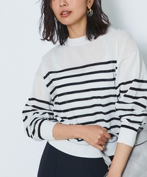 RIVE DROITE | 大人の女性のための　パネルボーダーニット(ニット/セーター)