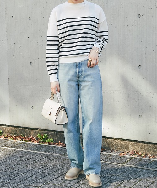 RIVE DROITE（リヴドロワ）の「パネルボーダーニット（ニット/セーター・レディース・オフホワイト/ブラック・FREE）」の17枚目の写真