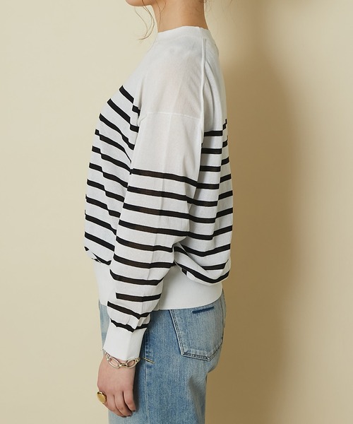 RIVE DROITE（リヴドロワ）の「パネルボーダーニット（ニット/セーター・レディース・オフホワイト/ブラック・FREE）」の13枚目の写真