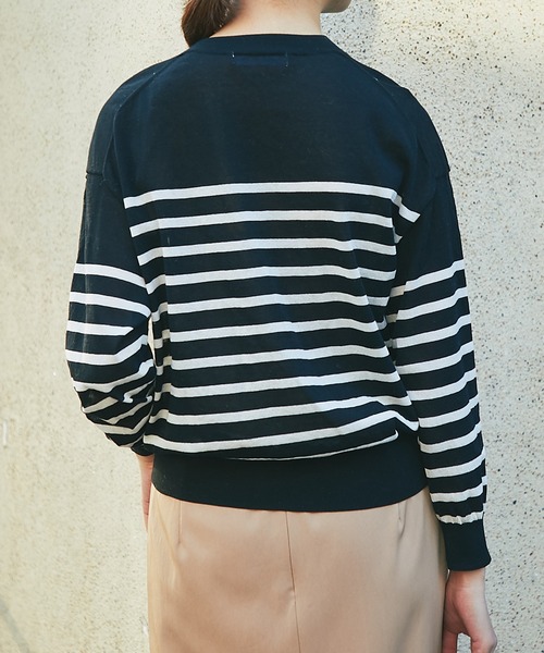 RIVE DROITE（リヴドロワ）の「パネルボーダーニット（ニット/セーター・レディース・オフホワイト/ブラック・FREE）」の18枚目の写真