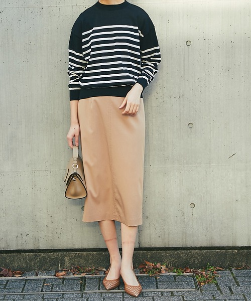 RIVE DROITE（リヴドロワ）の「パネルボーダーニット（ニット/セーター・レディース・オフホワイト/ブラック・FREE）」の3枚目の写真