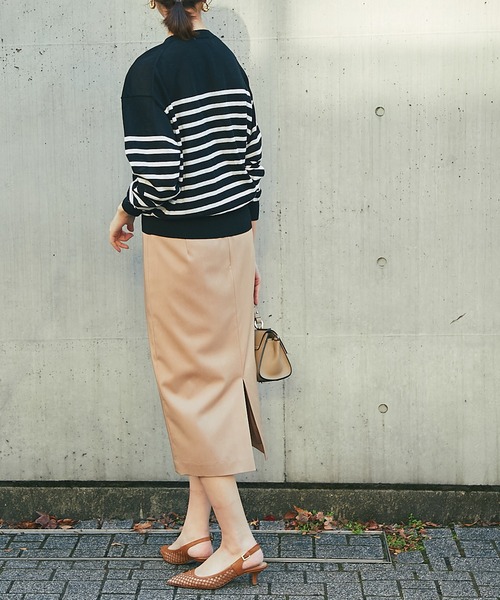 RIVE DROITE（リヴドロワ）の「パネルボーダーニット（ニット/セーター・レディース・オフホワイト/ブラック・FREE）」の4枚目の写真