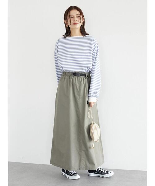 Green　Parks（グリーンパークス）の「ポンチボーダー袖ボリュームプルオーバー＊（Tシャツ/カットソー・レディース・ネイビー/サックスブルー/イエロー・FREE）」の5枚目の写真