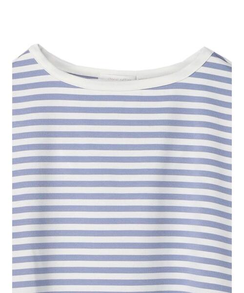 Green　Parks（グリーンパークス）の「ポンチボーダー袖ボリュームプルオーバー＊（Tシャツ/カットソー・レディース・ネイビー/サックスブルー/イエロー・FREE）」の11枚目の写真