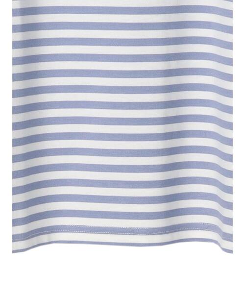 Green　Parks（グリーンパークス）の「ポンチボーダー袖ボリュームプルオーバー＊（Tシャツ/カットソー・レディース・ネイビー/サックスブルー/イエロー・FREE）」の13枚目の写真