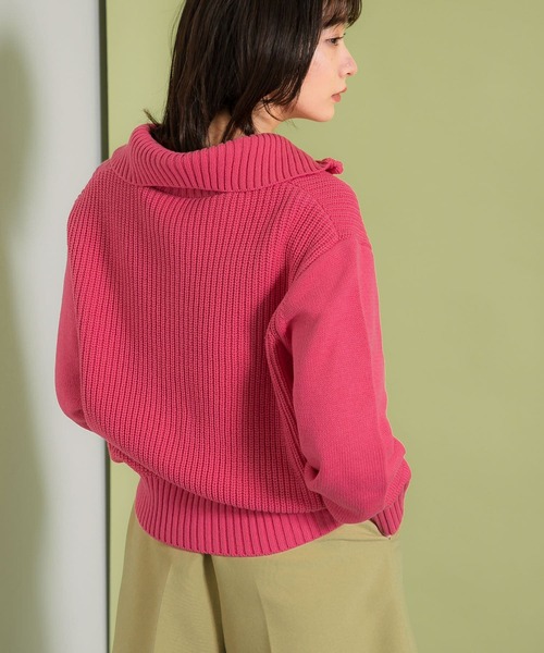 KBF(ケイビーエフ)の「スタンドカラーカーディガン(ニット/セーター・レディース・ピンク/ブルー系その他/ライトベージュ・ONE)」の21枚目の写真