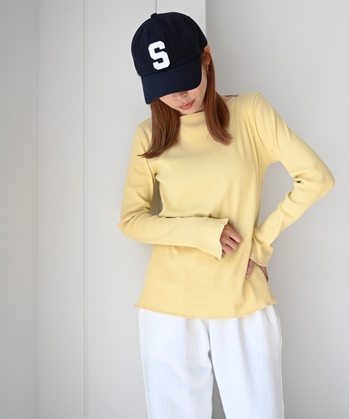 CANAL JEAN（キャナルジーン）の「RED CHOP WORKS(レッドチョップワークス) リブボートネックロングTシャツ（Tシャツ/カットソー・レディース・ホワイト/ブラック/イエロー/グリーン/クリーム・38）」の5枚目の写真