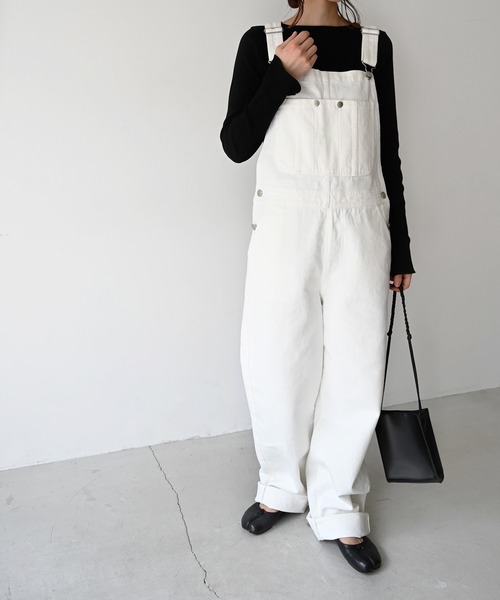 CANAL JEAN（キャナルジーン）の「RED CHOP WORKS(レッドチョップワークス) リブボートネックロングTシャツ（Tシャツ/カットソー・レディース・ホワイト/ブラック/イエロー/グリーン/クリーム・38）」の10枚目の写真