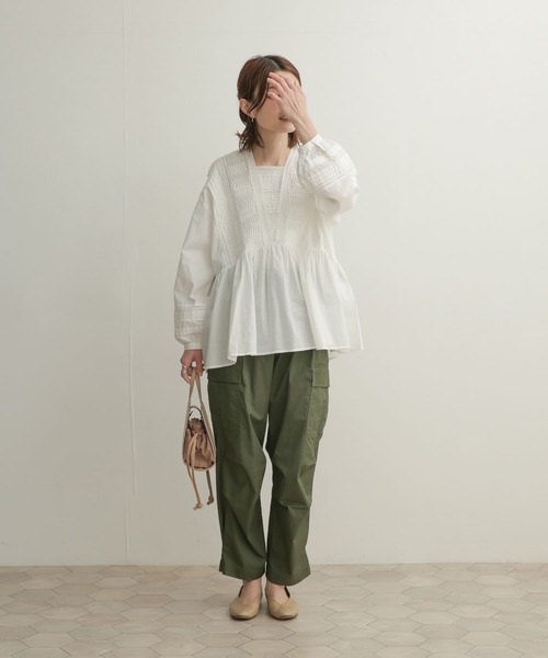 URBANRESEARCHDOORSピンタックレースブラウス