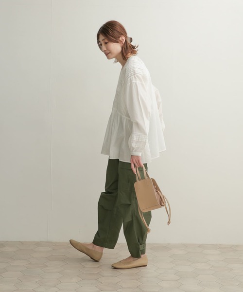URBANRESEARCHDOORSピンタックレースブラウス