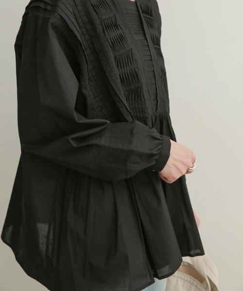 URBANRESEARCHDOORSピンタックレースブラウス
