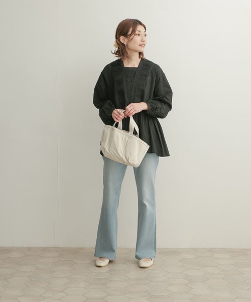 URBANRESEARCHDOORSピンタックレースブラウス