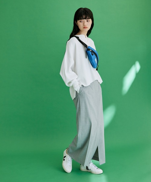 ADAM ET ROPE'(アダムエロペ)の「【サステナブル】COTTON USA サーマルプルオーバー(Tシャツ/カットソー・レディース・ホワイト/チャコールグレー/ライトグリーン・FREE)」の10枚目の写真