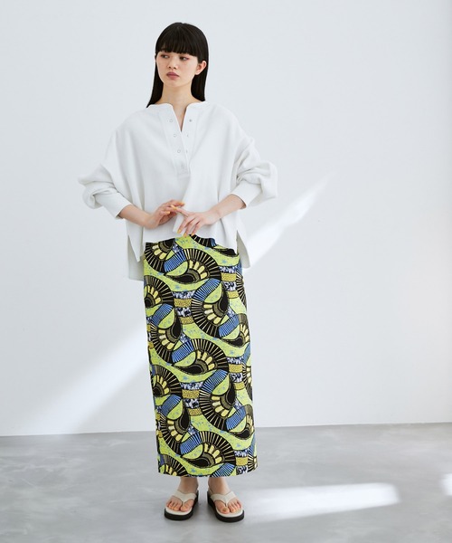 ADAM ET ROPE'(アダムエロペ)の「【サステナブル】COTTON USA サーマルプルオーバー(Tシャツ/カットソー・レディース・ホワイト/チャコールグレー/ライトグリーン・FREE)」の6枚目の写真