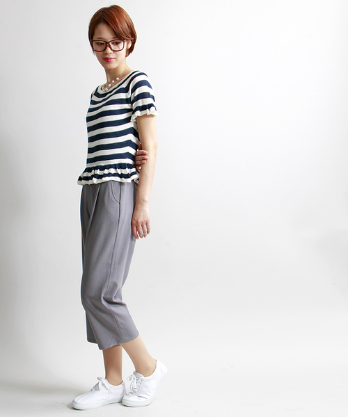 WEGO（ウィゴー）の「WEGO/クロップドワイドパンツ（その他パンツ・レディース・ブラック/杢グレー/ブルー系その他・FREE）」の17枚目の写真