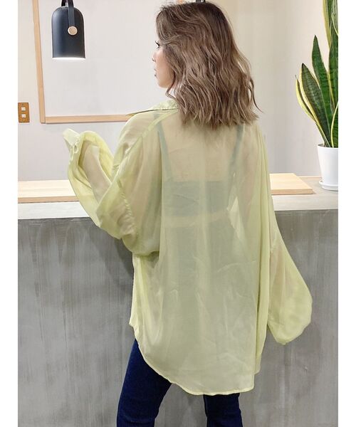GYDA（ジェイダ）の「SHINY LOOSE シャツ（シャツ/ブラウス・レディース・オフホワイト/イエロー/ミント・FREE）」の8枚目の写真