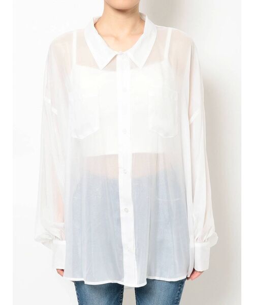 GYDA（ジェイダ）の「SHINY LOOSE シャツ（シャツ/ブラウス・レディース・オフホワイト/イエロー/ミント・FREE）」の17枚目の写真