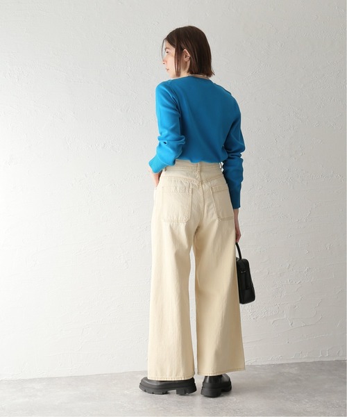 JOURNAL STANDARD（ジャーナルスタンダード）の「ハイツイストコットンロングスリーブプルオーバー（ニット/セーター・レディース・ブラック/ネイビー/ブルー・FREE）」の9枚目の写真