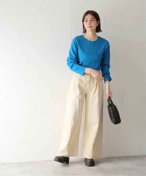 JOURNAL STANDARD（ジャーナルスタンダード）の「ハイツイストコットンロングスリーブプルオーバー（ニット/セーター・レディース・ブラック/ネイビー/ブルー・FREE）」の8枚目の写真