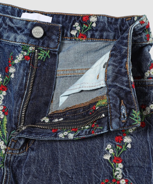 パンツ GANNI Embroidery Denim Stary GANNI Embroidery Denim Stary