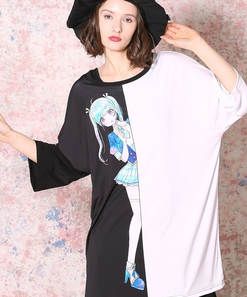 ちらっ 女の子ｔシャツ Ankorock アンコロック のtシャツ カットソー ちらっ 女の子ｔシャツ メガビッグ Tシャツ カットソー メガビッグ Art85 を購入できます Ankorock トップス Ankorock アンコロック のファッション